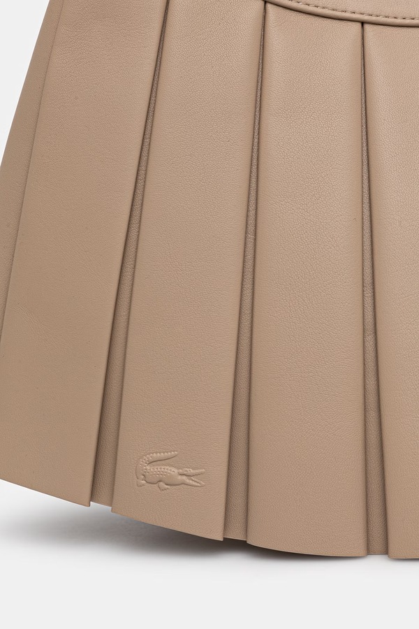 Сумочка рогалик женская кожаная Lacoste цвет бежевый фото 2