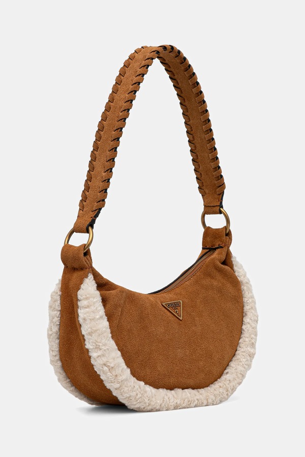 Замшевая сумочка Guess AMITA цвет коричневый