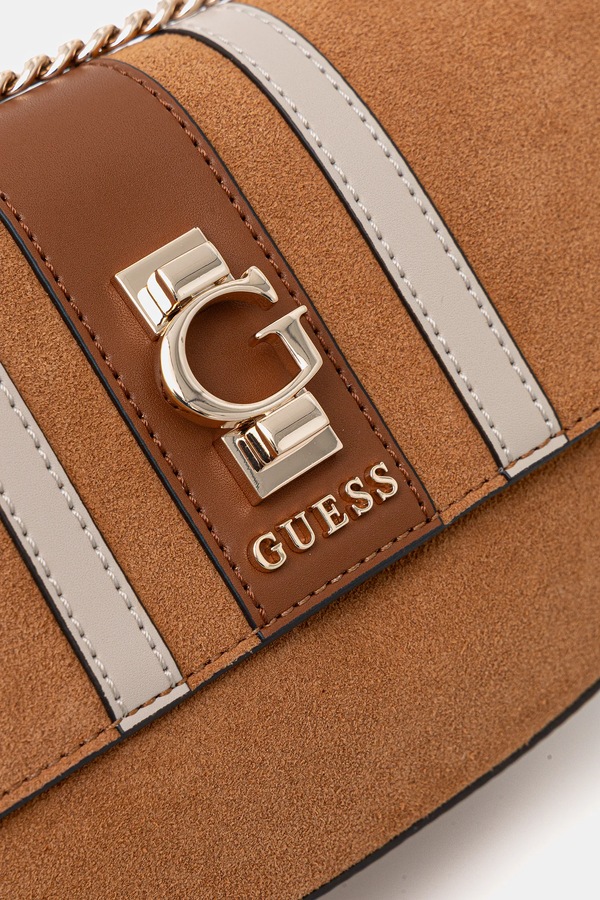 Замшева сумочка Guess ERENIA колір коричневий фото 4
