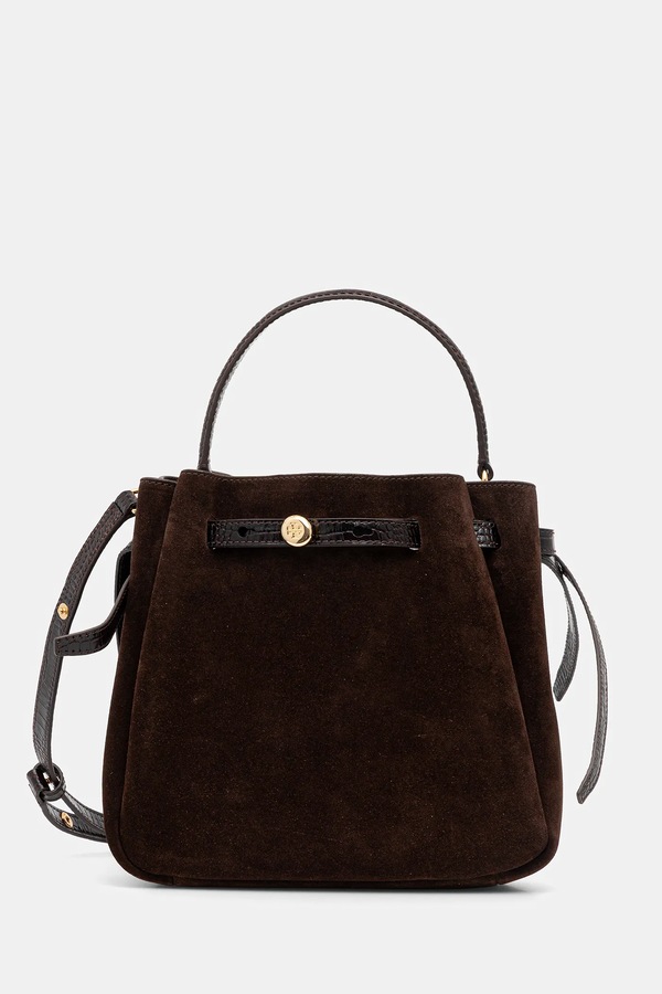 Сумочка Tory Burch Romy Suede Bucket цвет коричневый