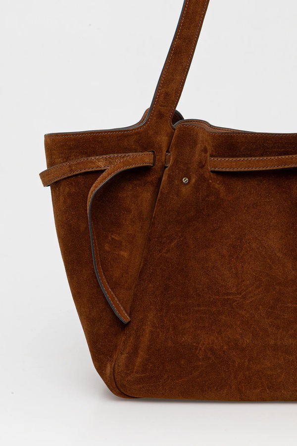 Замшева сумочка Tory Burch Romy Suede Tote колір коричневий фото 2