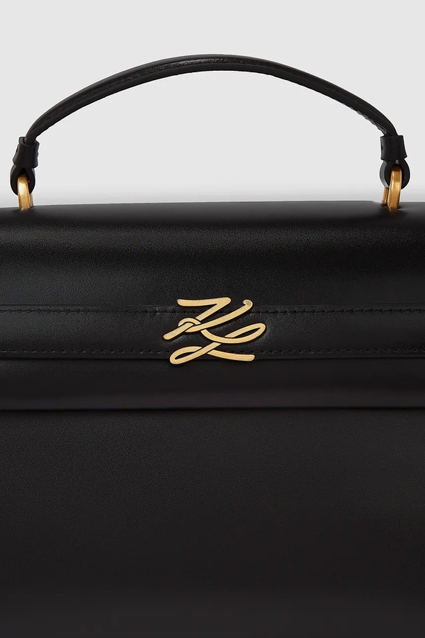 Шкіряна сумочка Karl Lagerfeld K/AUTOGRAPH колір чорний