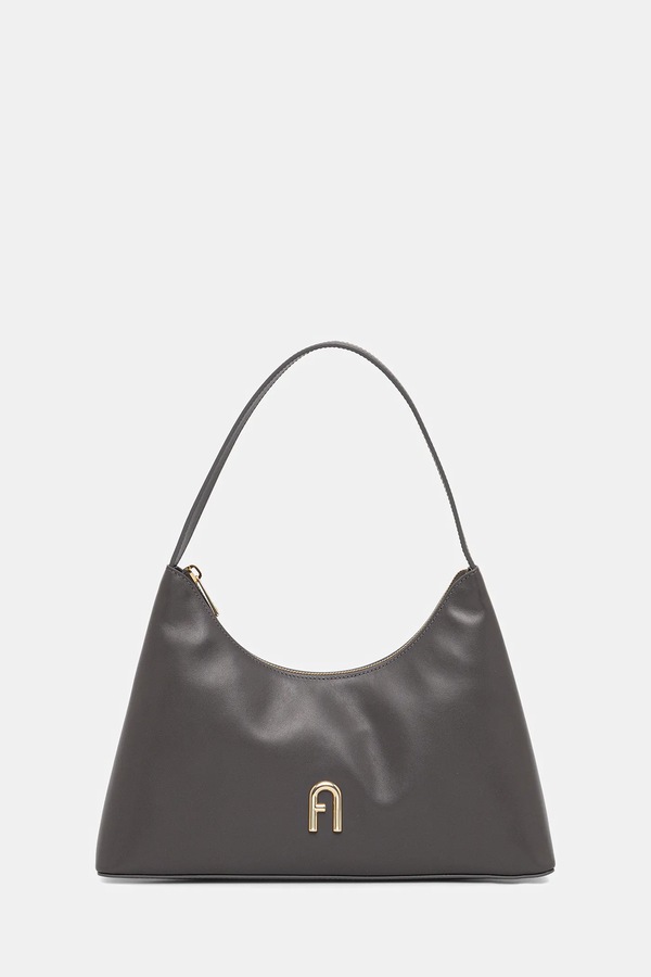 Кожаная сумочка Furla цвет серый
