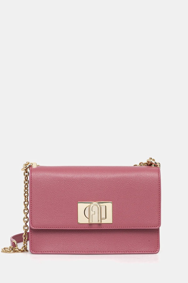Шкіряна сумочка Furla колір рожевий