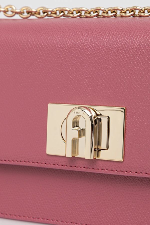 Шкіряна сумочка Furla колір рожевий фото 4
