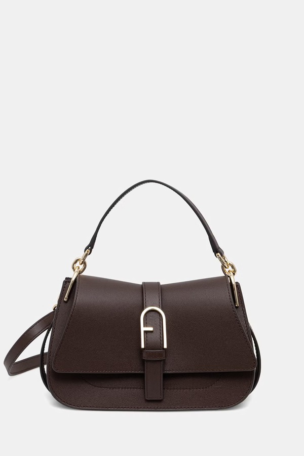 Сумка крос-боді жіноча шкіряна Furla колір коричневий