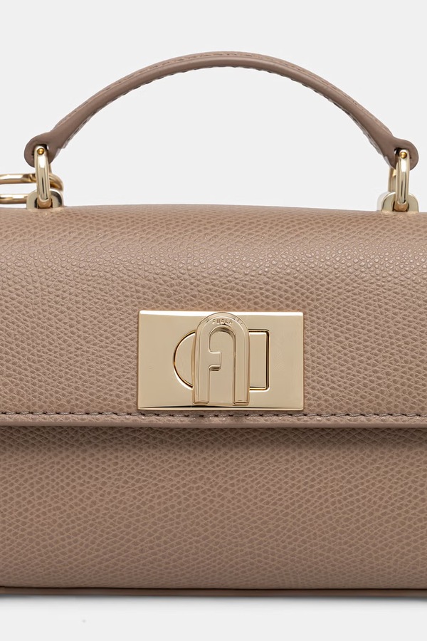 Сумка крос-боді жіноча шкіряна Furla колір бежевий фото 4