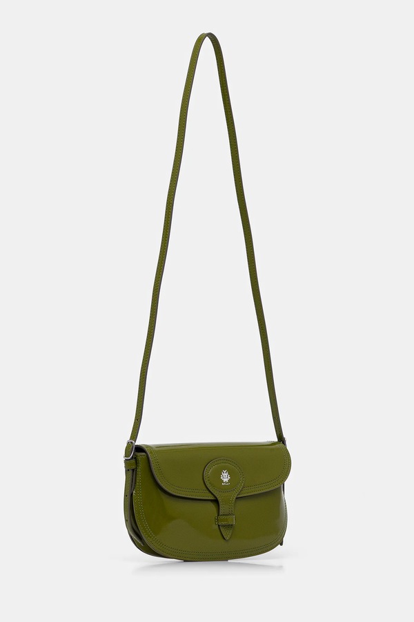 Шкіряна сумочка Bally колір зелений фото 4