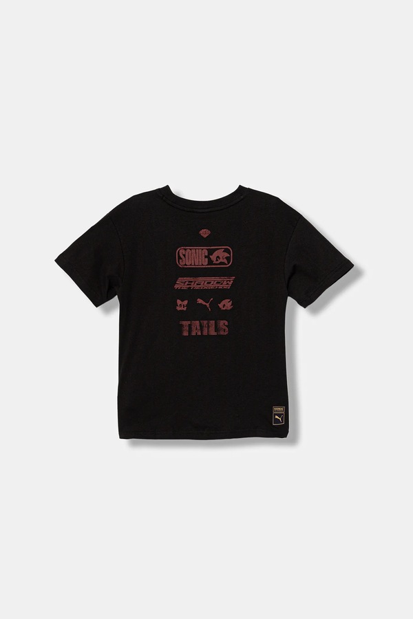 Хлопковая футболка Puma X SONIC Relaxed Graphic Tee цвет черный