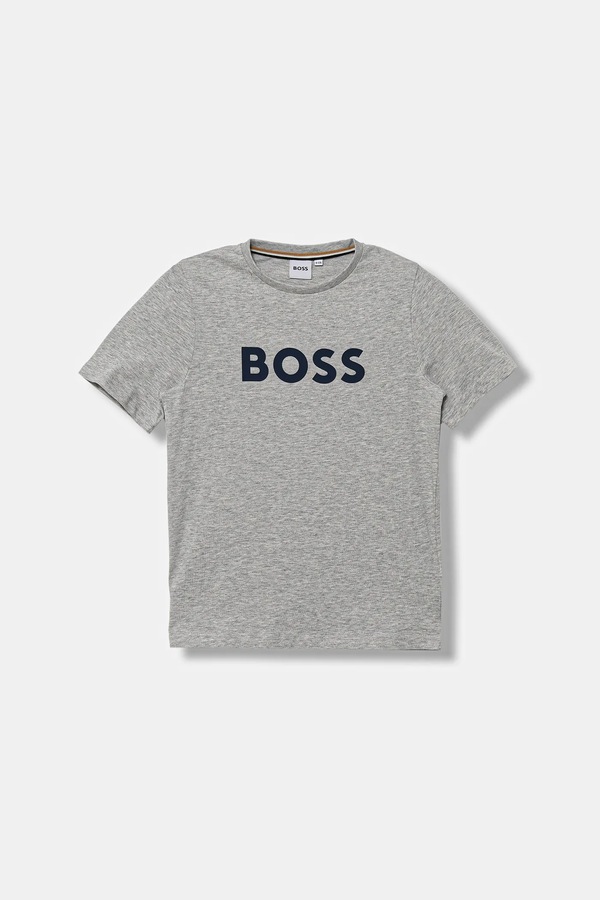 Футболка дитяча бавовняна BOSS колір сірий