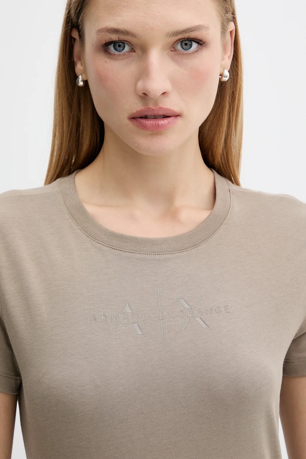 Бавовняна футболка Armani Exchange колір зелений фото 4