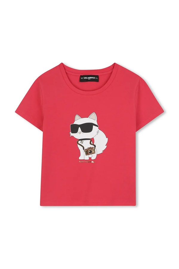 Дитяча футболка Karl Lagerfeld колір рожевий