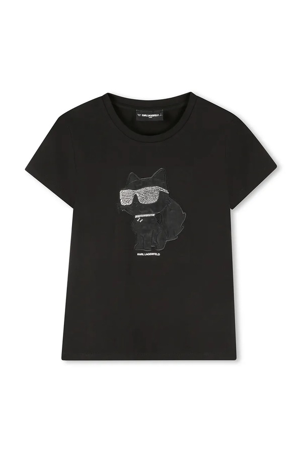 Дитяча футболка Karl Lagerfeld колір чорний