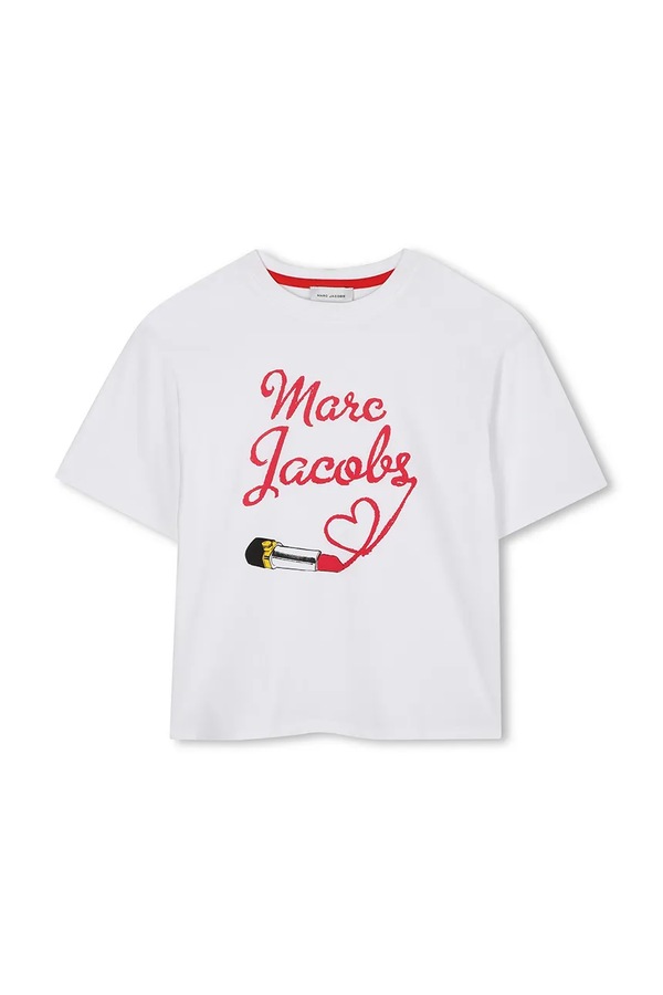 Детская хлопковая футболка MARC JACOBS цвет белый