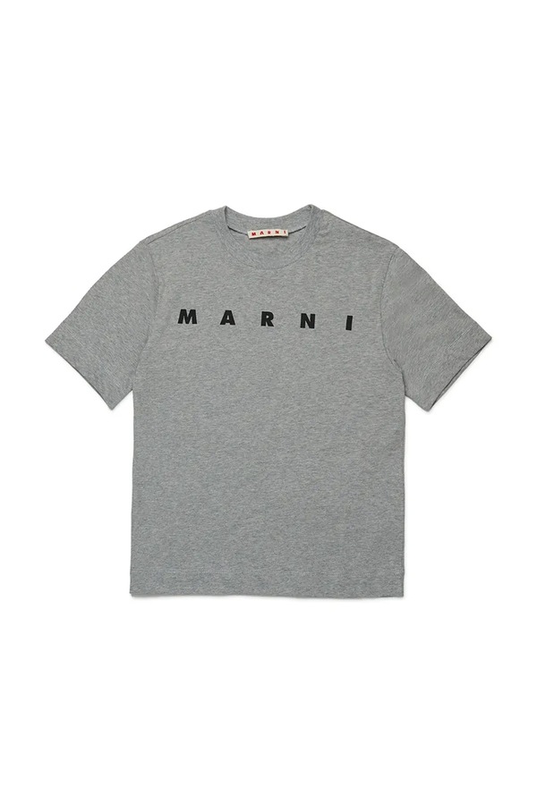 Хлопковая футболка Marni MT135U T-SHIRT цвет серый