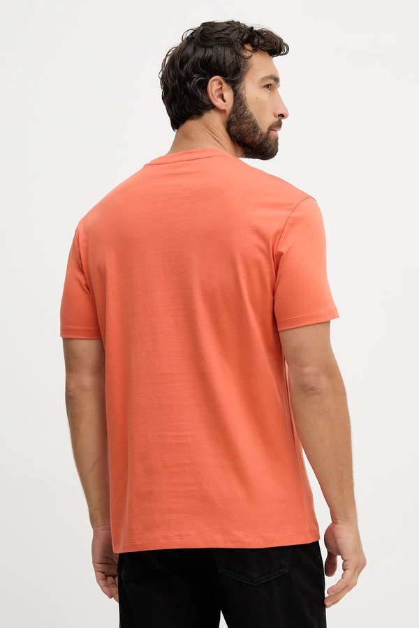Футболка basic мужская хлопковая Armani Exchange цвет оранжевый фото 2