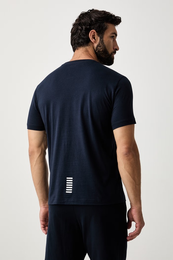 Футболка basic мужская хлопковая EA7 Emporio Armani цвет темно-синий фото 2
