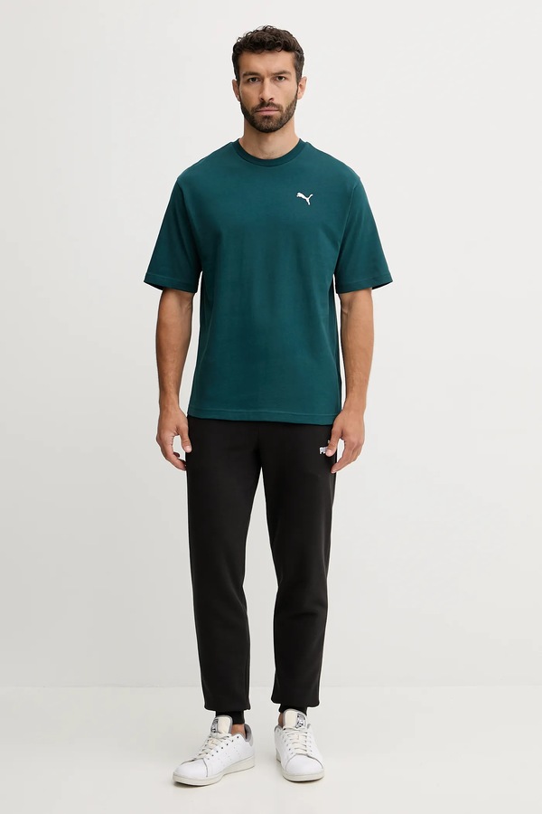 Футболка basic мужская хлопковая Puma Wardrobe Essential цвет зеленый