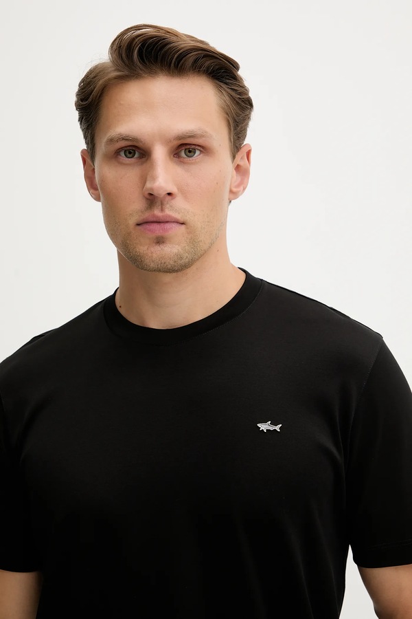 Бавовняна футболка Paul&Shark Knitwear колір чорний фото 4
