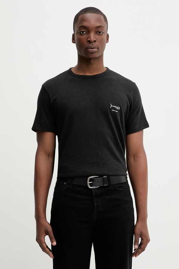Бавовняна футболка rag & bone колір чорний