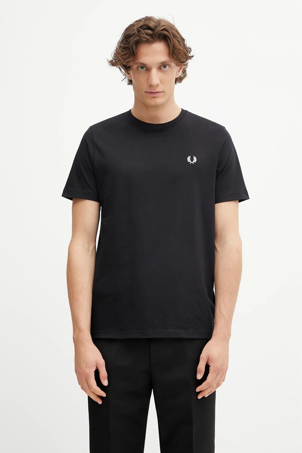 Бавовняна футболка Fred Perry колір чорний