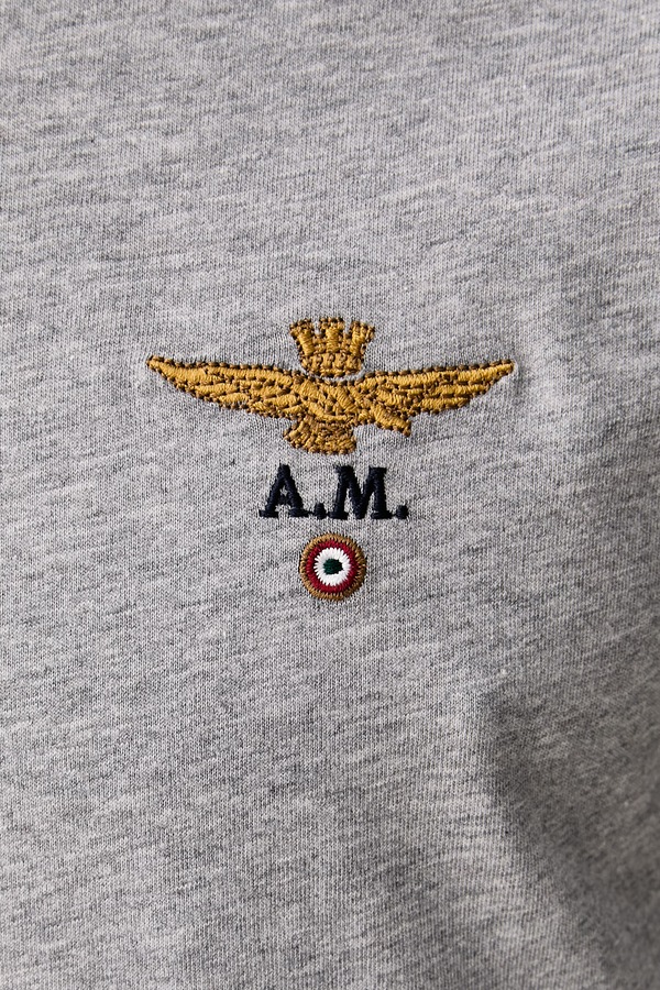 Футболка чоловіча бавовняна Aeronautica Militare колір сірий фото 4