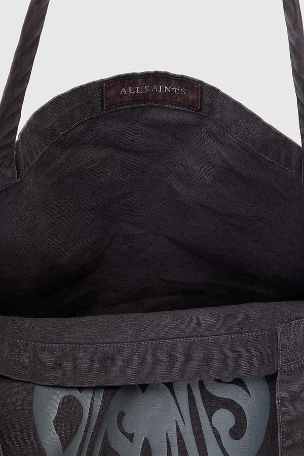 Бавовняна сумка AllSaints TRIPP колір сірий фото 2
