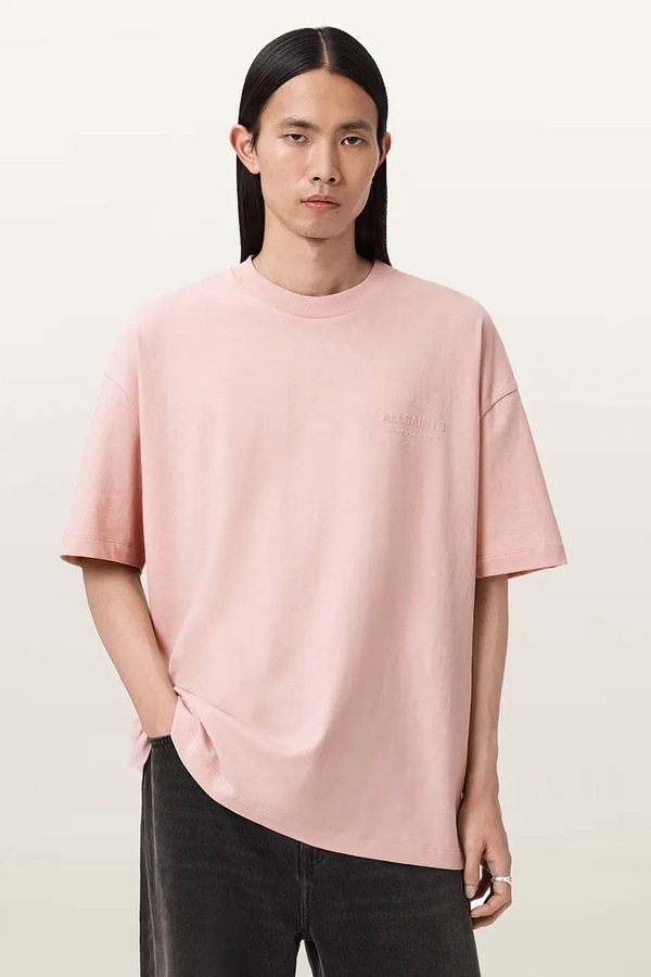 Футболка мужская хлопковая AllSaints XANDER цвет розовый