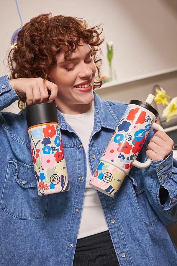 Термокружка із соломинкою 24bottles Straw Cup 800 ml колір барвистий фото 3