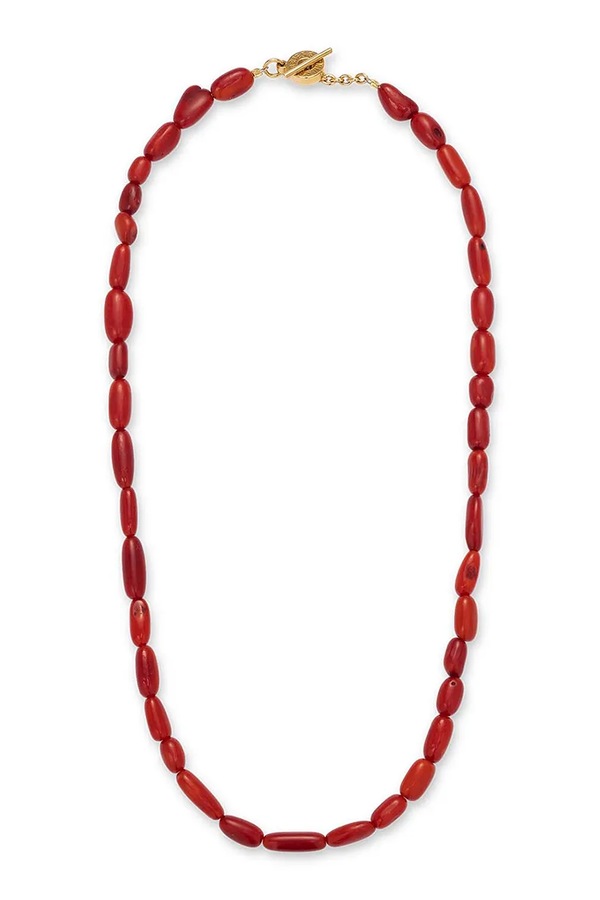 Намисто жіноче позолочене срібне з коралем BERRIES Poppy Necklace