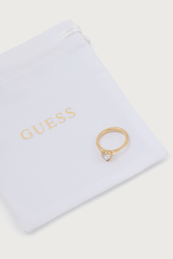 Каблучка жіноча з нержавіючої сталі Guess CRYSTAL LOVE колір золотий фото 2