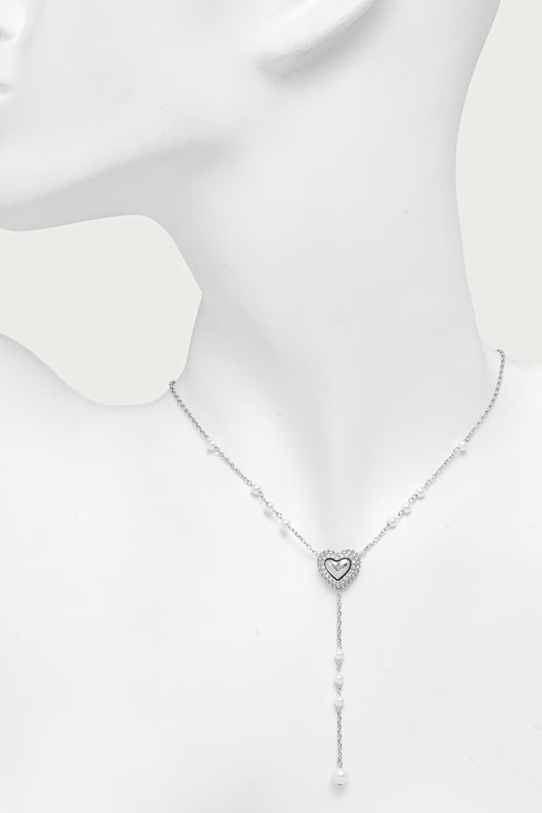 Ожерелье женское с цирконием Guess BELOVED цвет серебряный фото 2