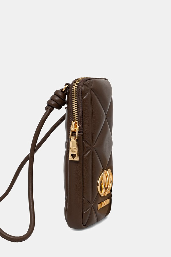 Чохол для телефону жіночий зі штучної шкіри Love Moschino колір коричневий