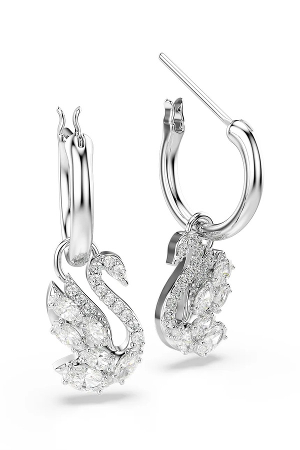 Сережки жіночі металеві з цирконієм Swarovski фото 4