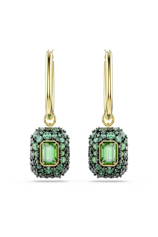 Серьги женские позолоченные с цирконием Swarovski SUBLIMA цвет зеленый