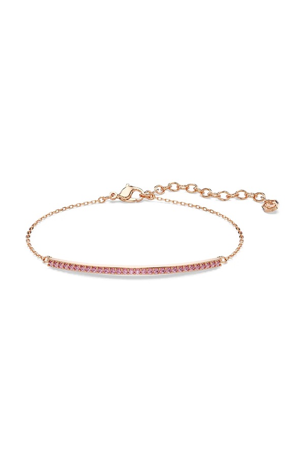 Браслет женский металлический с цирконием Swarovski цвет розовый