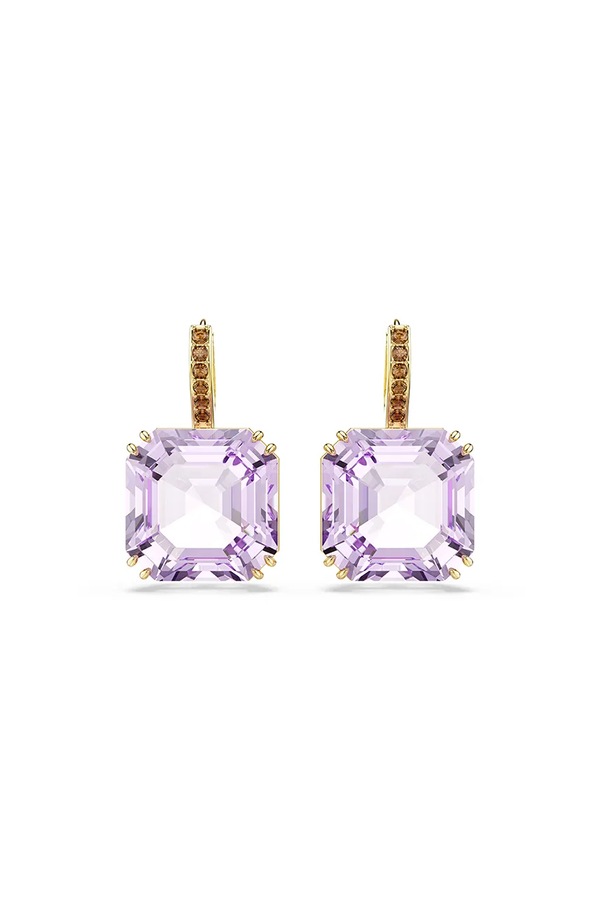 Сережки жіночі позолочені з кристалом Swarovski MILLENIA колір фіолетовий