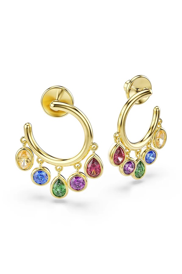 Сережки жіночі позолочені з цирконієм Swarovski IMBER фото 4