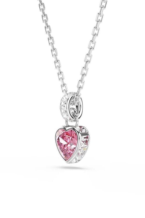 Намисто жіноче металеве з цирконієм Swarovski CHROMA колір рожевий фото 2