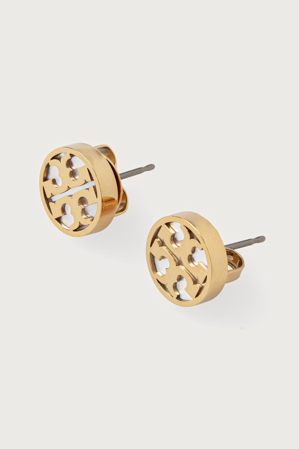 Сережки жіночі позолочені з перламутром Tory Burch Icon фото 2