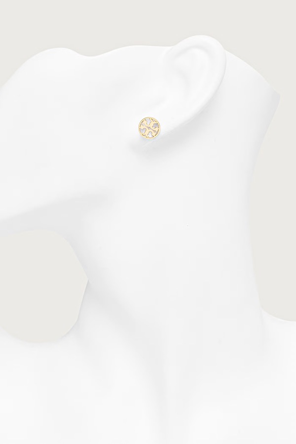 Сережки жіночі позолочені з перламутром Tory Burch Icon фото 3