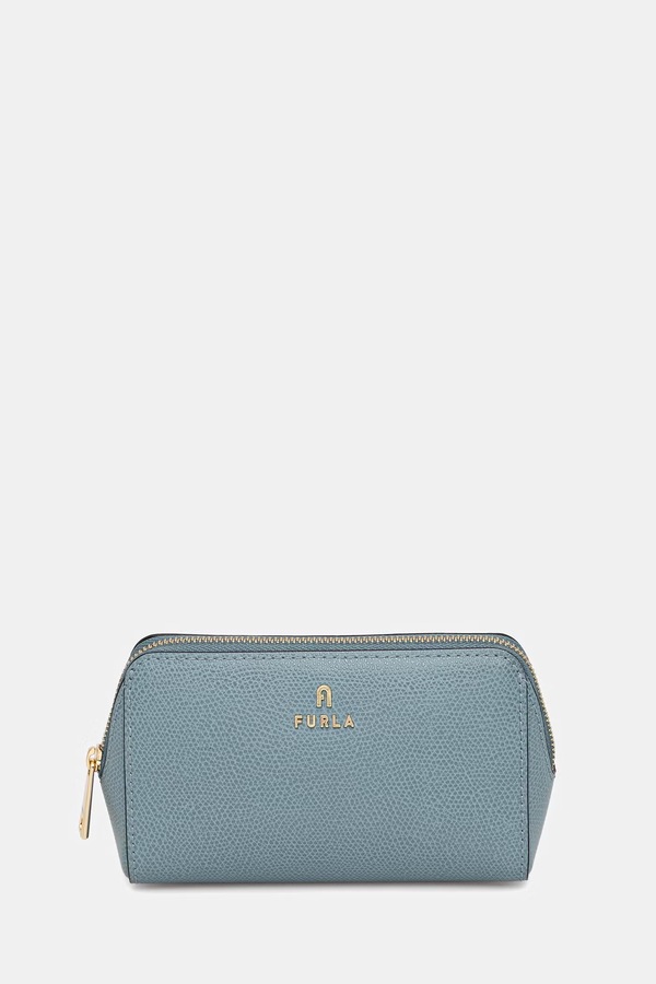 Косметичка жіноча шкіряна Furla колір бірюзовий