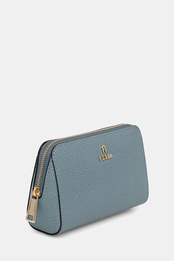 Косметичка жіноча шкіряна Furla колір бірюзовий
