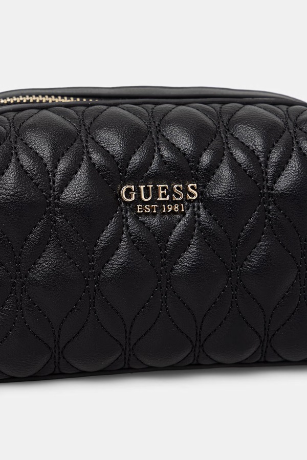 Косметичка жіноча зі штучної шкіри Guess MAXINE колір чорний фото 4