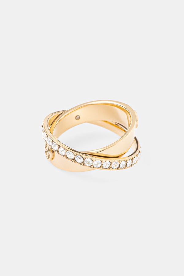 Каблучка жіноча позолочена кристал Tory Burch Icon