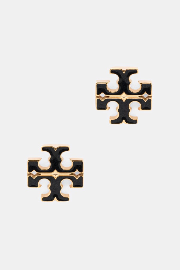 Серьги женские из нержавеющей стали эмалированные Tory Burch Icon