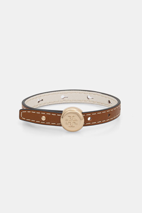 Браслет жіночий шкіряний Tory Burch Icon колір коричневий
