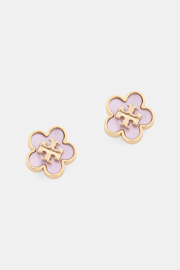 Серьги женские позолоченные с перламутром Tory Burch ForgetMe
