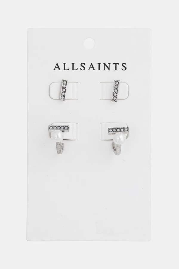 Сережки жіночі 2 шт. AllSaints колір срібний фото 2