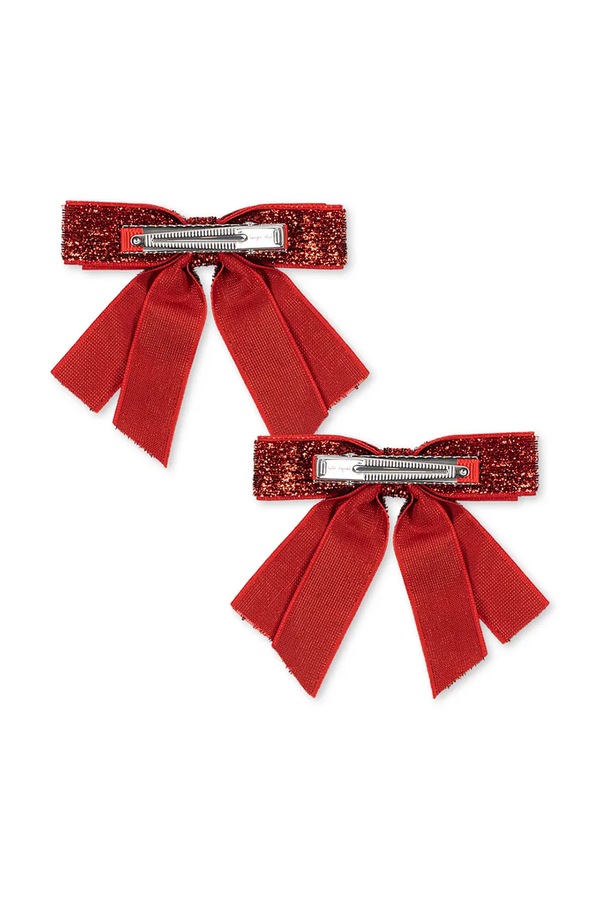 Шпильки для волосся дитячі 2 PACK VELVET DOUBLE BOW HAIR CLIPS 2 шт. Konges Sløjd колір червоний фото 3